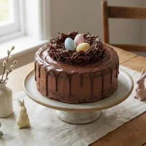 Málnás csokis fészektorta